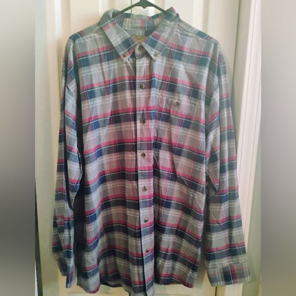 Casual Blue and Red Button Down Shirt - Picture 1 of 10